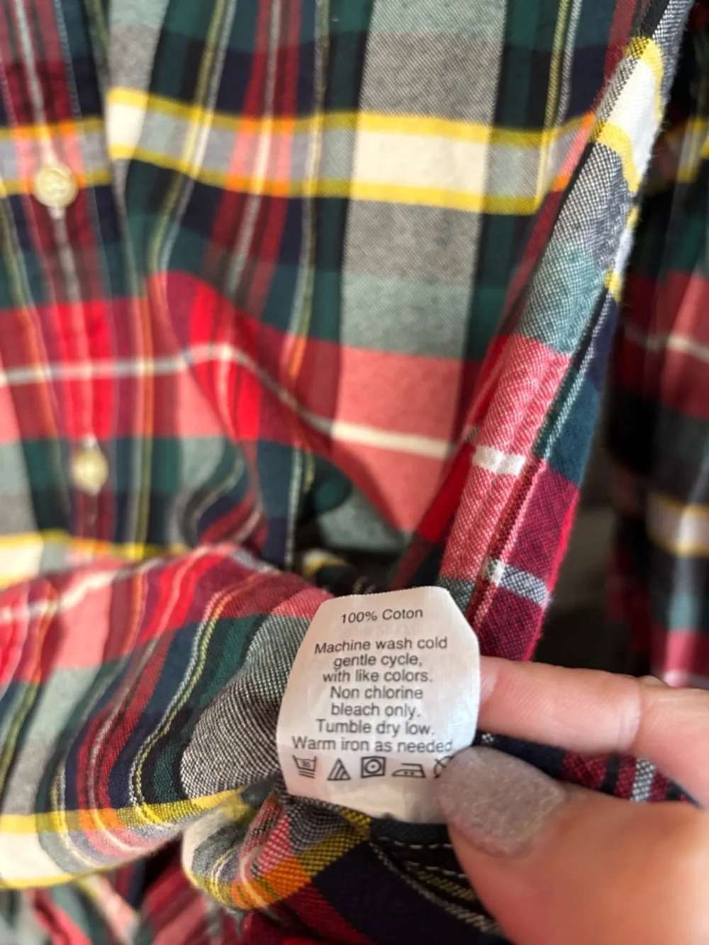 J. Crew Red and Green Plaid Button-Down Shirt